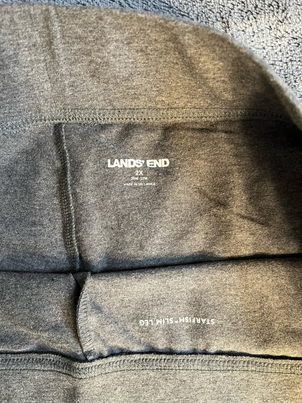 Lands End Starfish Slim Leg Women’s 2X Charcoal Gray - Picture 3 of 10